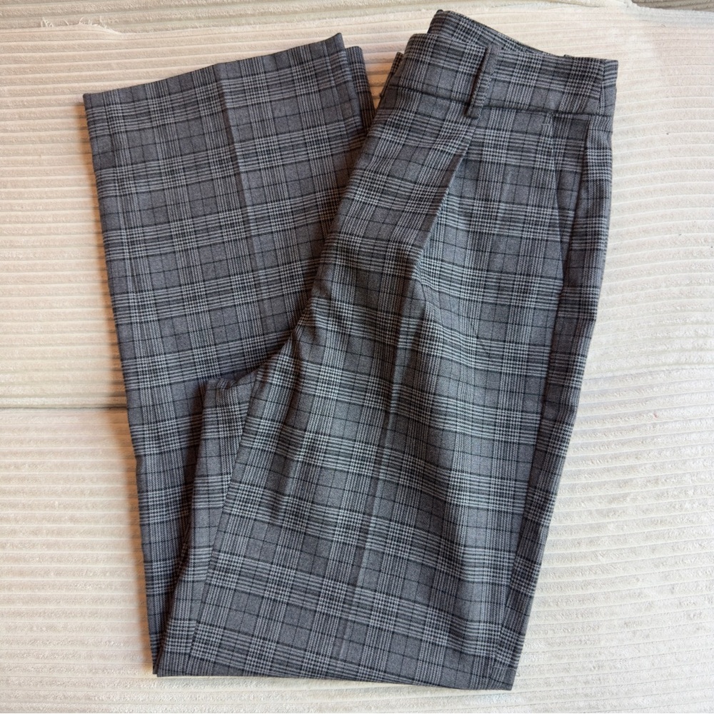 J. Crew Factory Gray Plaid Trousers